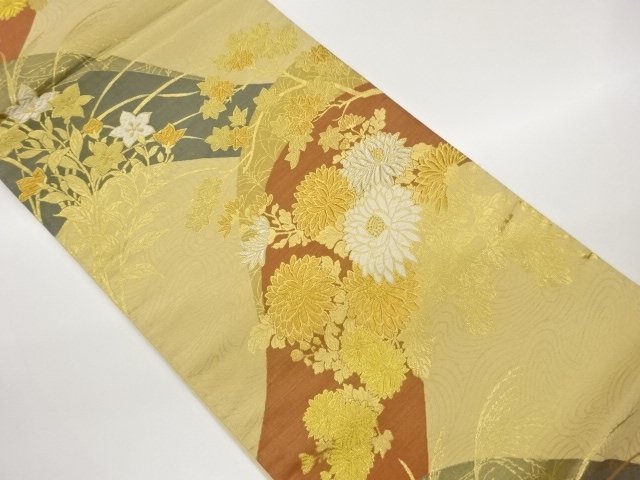 JAPANESE KIMONO / FUKURO OBI / WOVEN MOUNTAIN & PLANT 